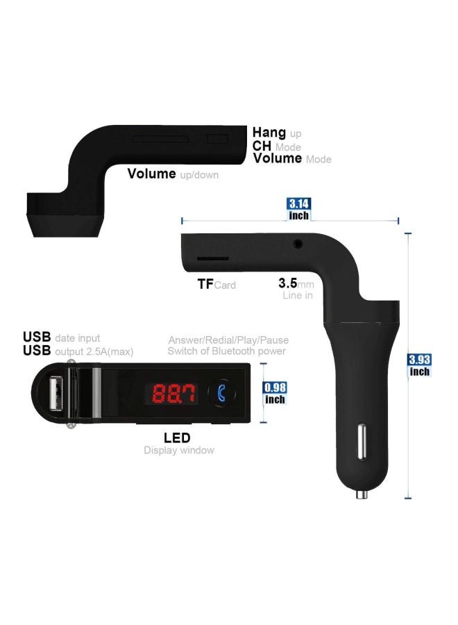 كار جي 7 شاحن يعمل بتقنية البلوتوث للسيارة 4 في 1 أسود - Image 4