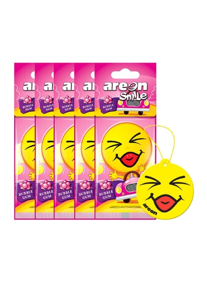 طقم معطر هواء سمايل للسيارة برائحة العلكة مكون من 5 قطع