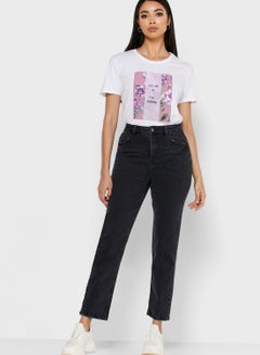 Reserved High Waist Straight Jeans Black  - Image 1