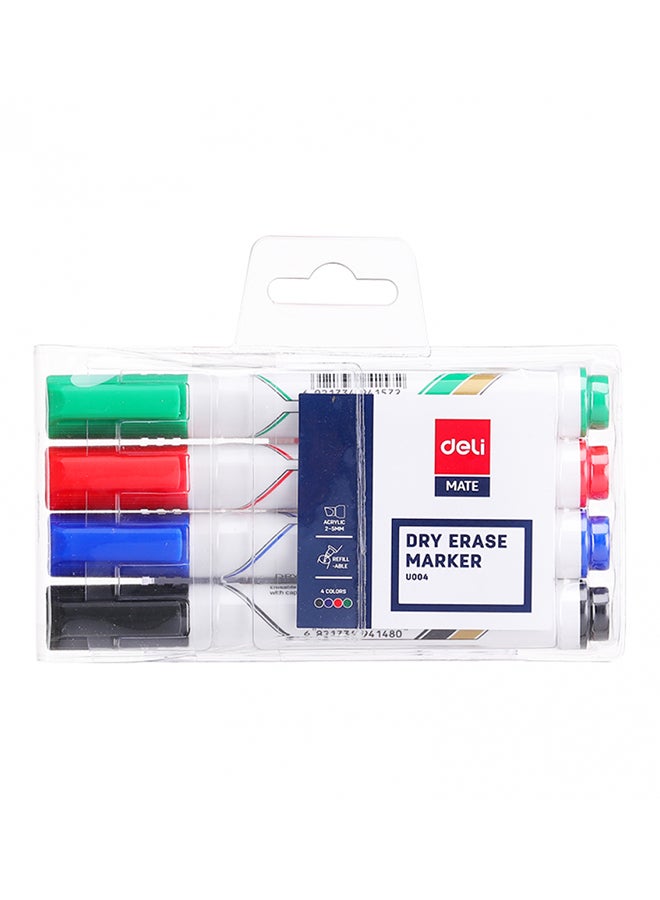 Deli 4-Piece Dry Erase White Board Marker Set Multicolour