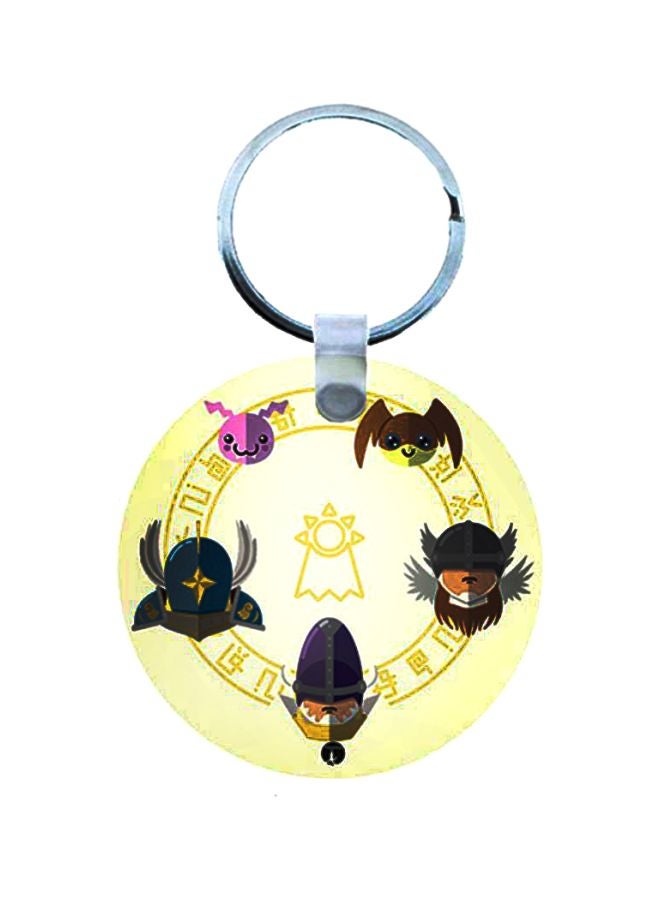 بي بي سلسلة مفاتيح من الخشب بطبعة من مسلسل الأنمي Digimon