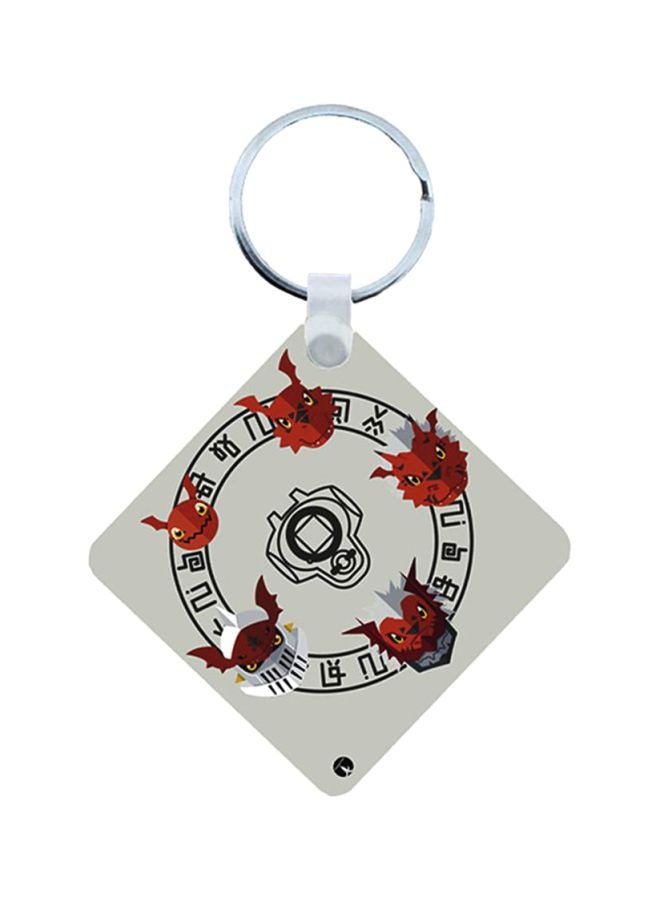 بي بي سلسلة مفاتيح من الخشب بطبعة من مسلسل الأنمي Digimon