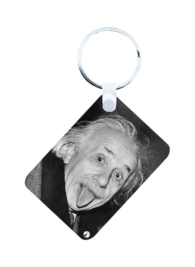 Albert Einstein Wooden Keychain