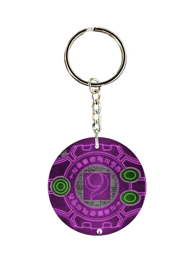 بي بي سلسلة مفاتيح مزينة بطبعة سلسلة الرسوم المتحركة "Digimon" على الجانبين