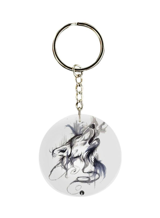 BP A Wolf Printed Keychain