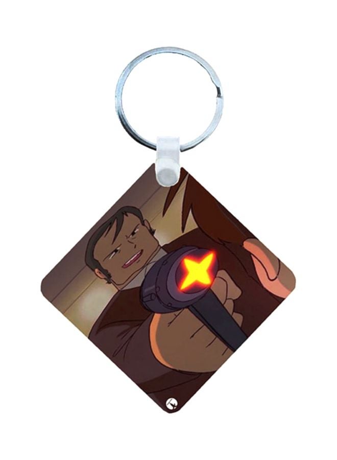 بي بي سلسلة مفاتيح من الخشب بطبعة من الرسوم المتحركة  "عدنان ولينا"