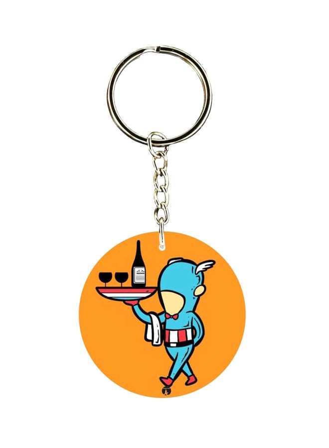 بي بي سلسلة مفاتيح مطبوعة بتصميم كابتن أمريكا