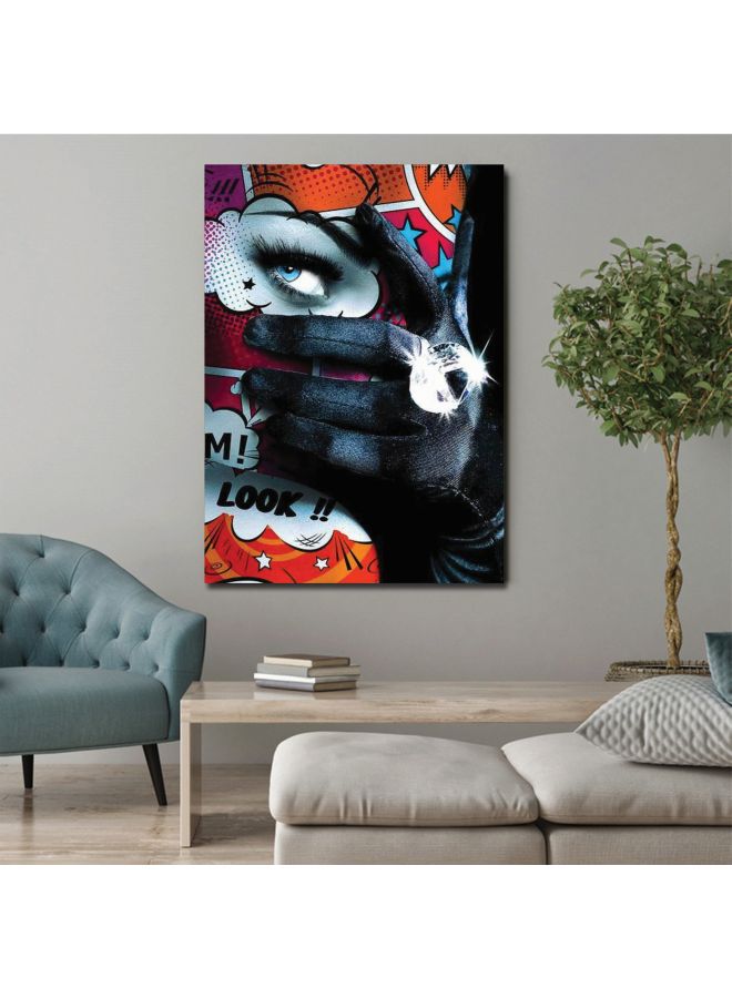 ROSE HAND Monica Nowak Themed Wall Painting With Frame Black/Orange/White 75x50cm - Image 2