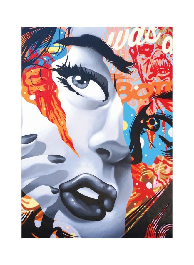 ROSE HAND Artikel Silhouette Themed Wall Painting With Frame White/Orange/Black 75x50cm - Image 1