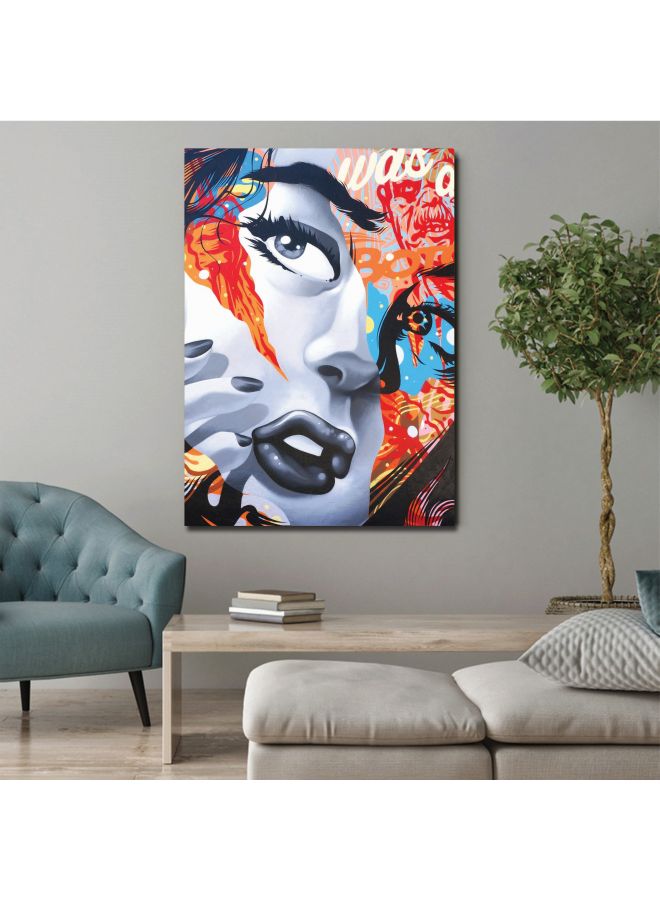ROSE HAND Artikel Silhouette Themed Wall Painting With Frame White/Orange/Black 75x50cm - Image 2