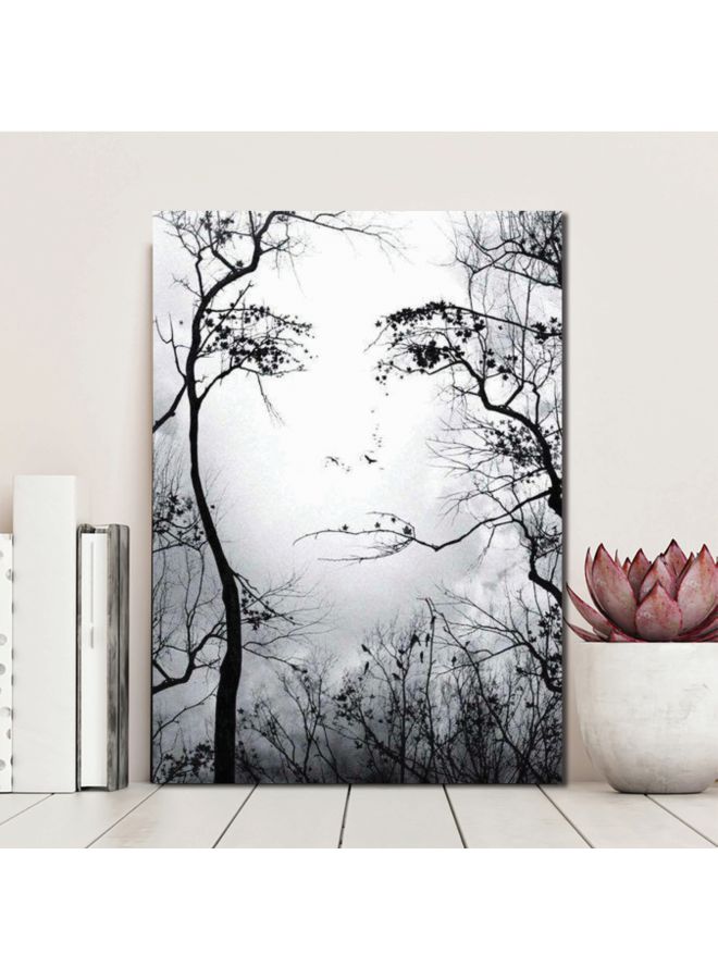 ROSE HAND Nature Themed Wall Painting With Frame Black/White 75x50cm - Image 2