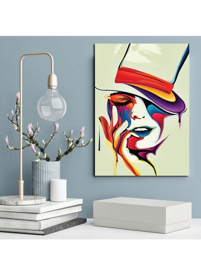 ROSE HAND Girl Themed Framed Painting Red/Blue/Purple 75x50cm - Image 2