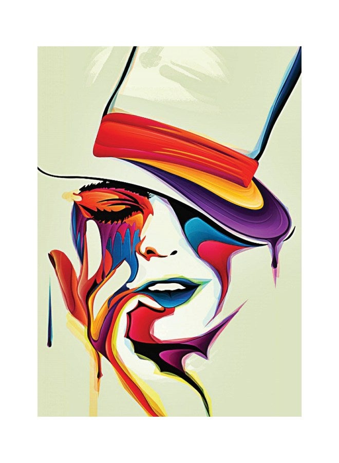 ROSE HAND Girl Themed Framed Painting Red/Blue/Purple 75x50cm - Image 1