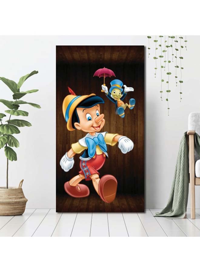 ROSE HAND Pinocchio Movie Themed Painting Brown/Blue/Yellow 95x50cm - Image 2