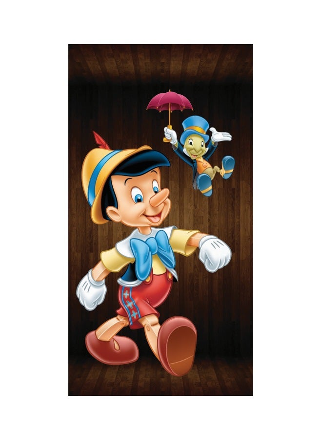 ROSE HAND Pinocchio Movie Themed Painting Brown/Blue/Yellow 95x50cm - Image 1