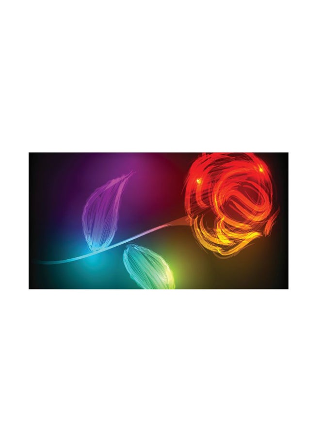 ROSE HAND Rose Themed Canvas Framed Painting Red/Purple/Blue - Image 1