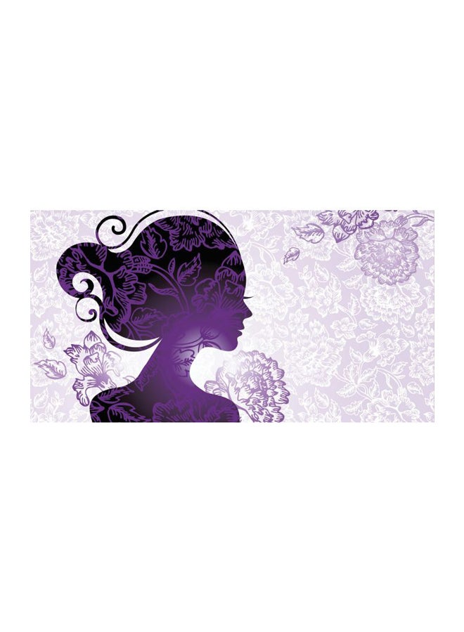 ROSE HAND Women Themed Canvas Framed Painting Purple/White/Black 70x50cm - Image 1