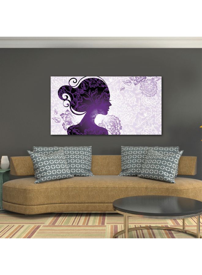 ROSE HAND Women Themed Canvas Framed Painting Purple/White/Black 70x50cm - Image 2