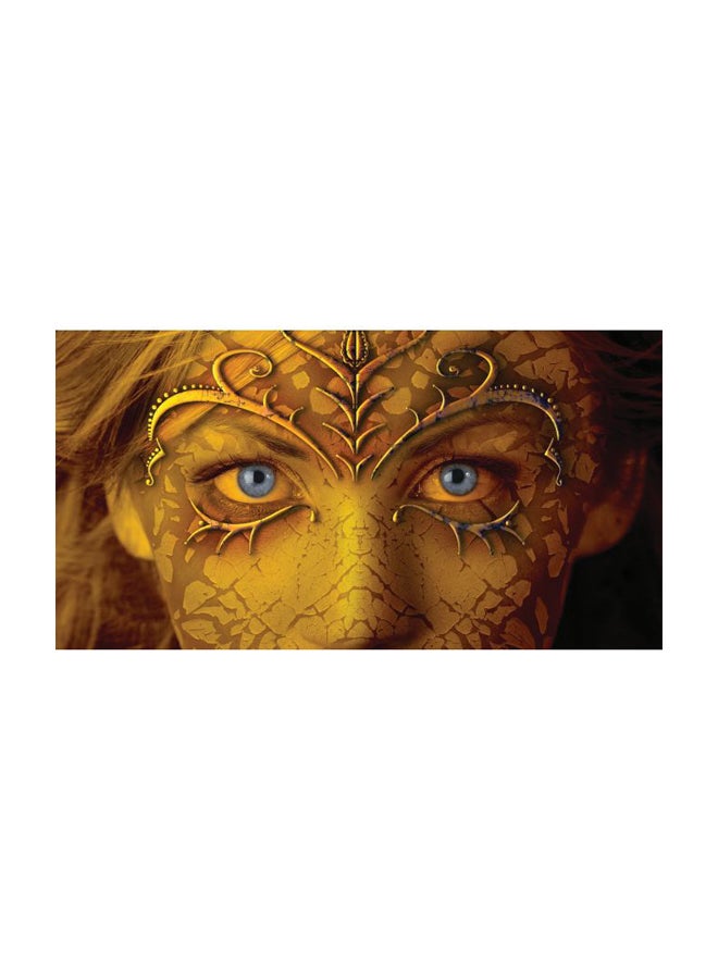 ROSE HAND Face Themed Canvas Framed Painting Yellow/Blue 70x50cm - Image 1