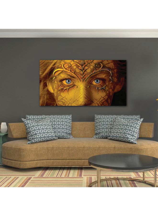 ROSE HAND Face Themed Canvas Framed Painting Yellow/Blue 70x50cm - Image 2