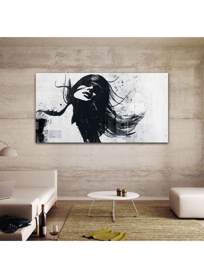 ROSE HAND Abstract Themed Canvas Framed Painting Grey/Black 70x50cm - Image 2