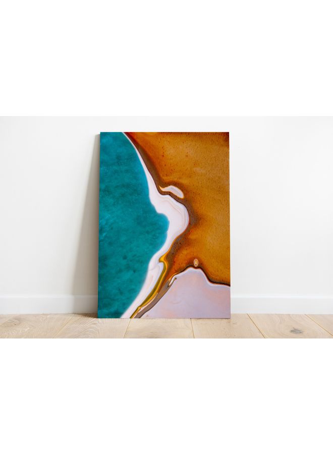 ROSE HAND Abstract Themed Canvas Painting With Frame Brown/Blue/White 70x50cm - Image 2