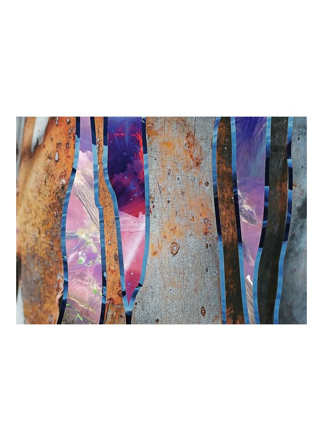 ROSE HAND Abstract Themed Canvas Painting With Frame Brown/Pink/Blue 70x50cm - Image 1