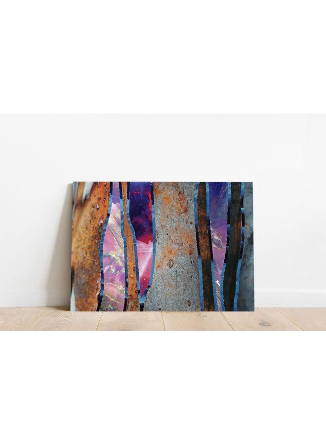 ROSE HAND Abstract Themed Canvas Painting With Frame Brown/Pink/Blue 70x50cm - Image 2