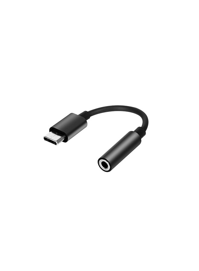 Generic Type-C To 3.5mm Earphone Adapter Black  - Image 2