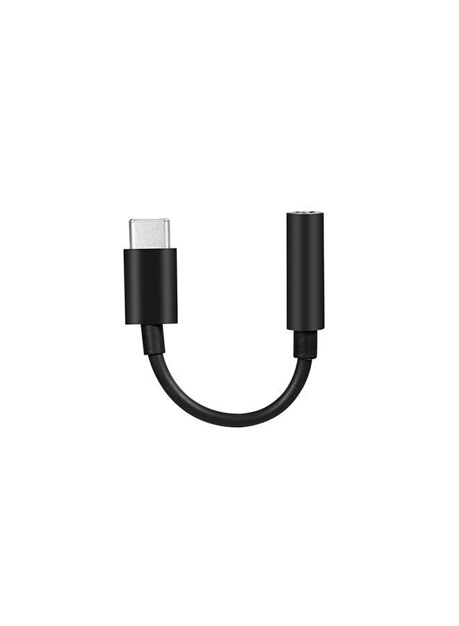 Generic Type-C To 3.5mm Earphone Adapter Black  - Image 1