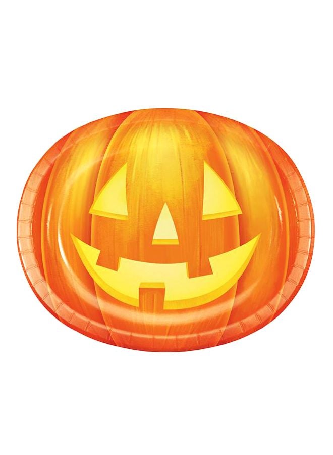 CREATIVE CONVERTING 8-Piece Halloween Pumpkin Themed Tray Set 10x12inch  - Image 2
