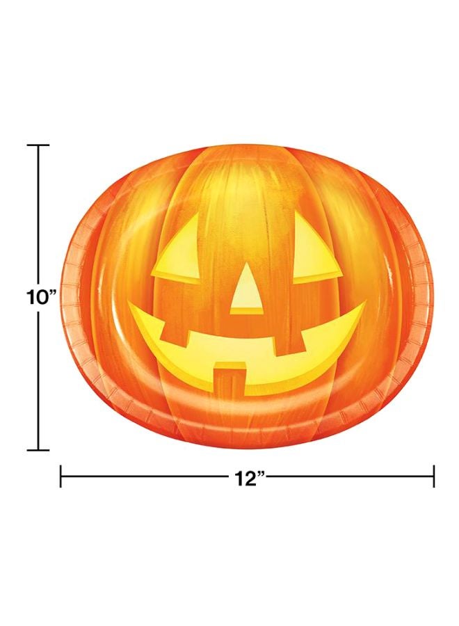 CREATIVE CONVERTING 8-Piece Halloween Pumpkin Themed Tray Set 10x12inch  - Image 3
