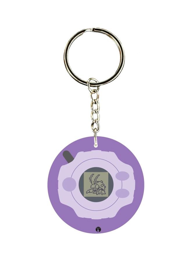 بي بي سلسلة مفاتيح مزينة بطبعة سلسلة الرسوم المتحركة "Digimon" على الجانبين