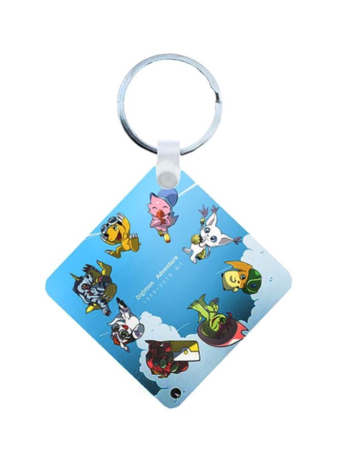 BP Digimon Anime Printed Wooden Keychain