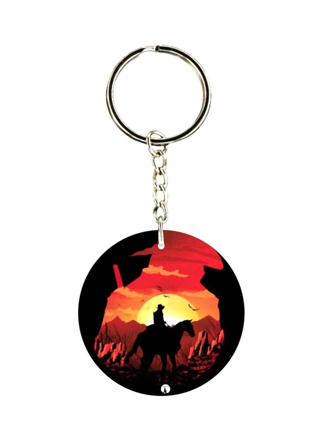 بي بي سلسلة مفاتيح بطباعة على الوجهين بتصميم لعبة ريد ديد ريدمبشن 2