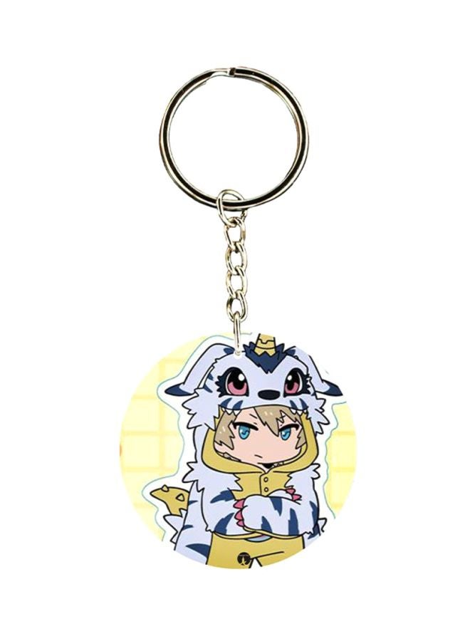 بي بي سلسلة مفاتيح مزينة بطبعة سلسلة الرسوم المتحركة "Digimon"