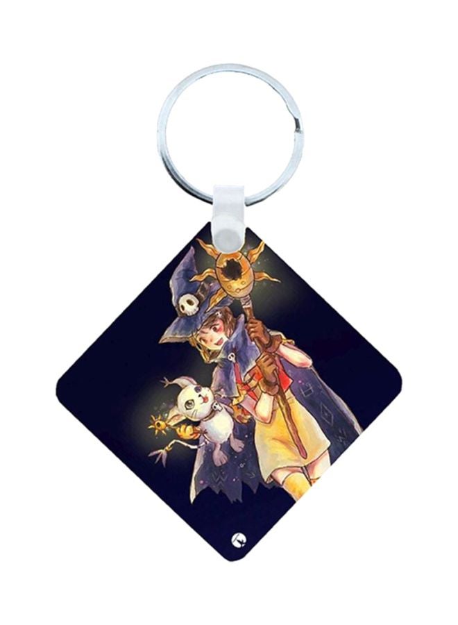 بي بي سلسلة مفاتيح خشبية على شكل أنمي أبطال الديجيتال