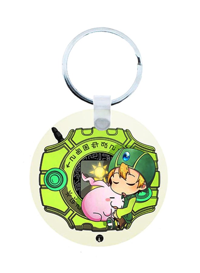 BP Digimon Anime Printed Wooden Keychain