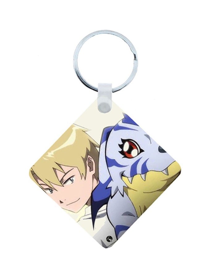 بي بي سلسلة مفاتيح خشبية على شكل أنمي أبطال الديجيتال