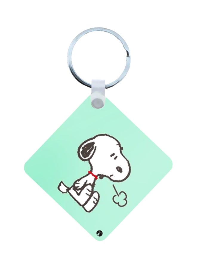 بي بي سلسلة مفاتيح خشبية بتصميم شخصية سنوبي