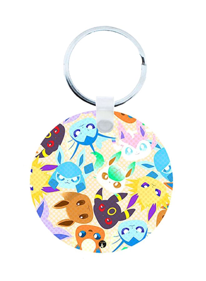 بي بي سلسلة مفاتيح خشبية بتصميم بوكيمون