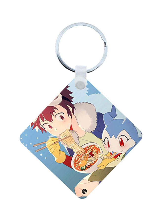 بي بي سلسلة مفاتيح خشبية على شكل أنمي أبطال الديجيتال