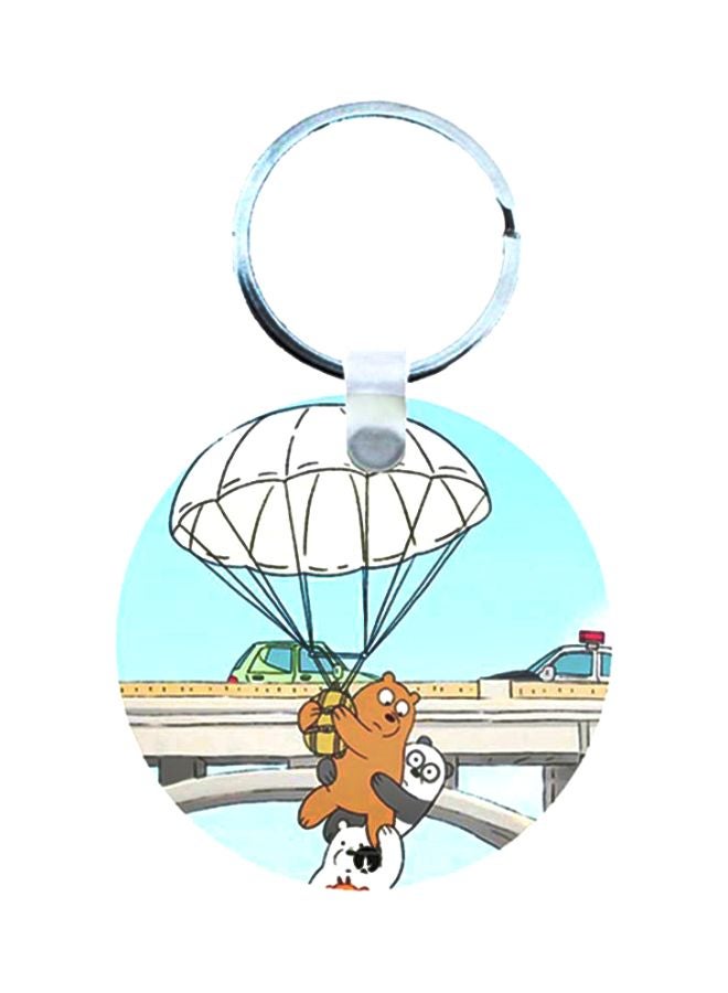 BP We Bare Bear Printed Wooden Keychain 