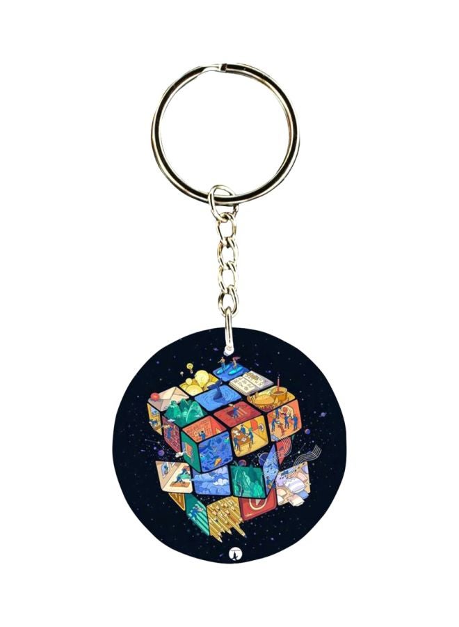 BP Rubik's Cube Printed Keychain