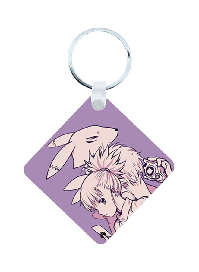 بي بي سلسلة مفاتيح خشبية على شكل أنمي أبطال الديجيتال