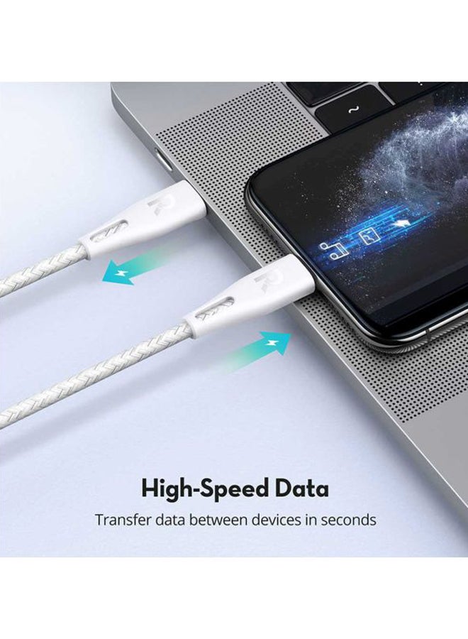 RAVPOWER Type-C To Lightning Data Sync Charging Cable White  - Image 3