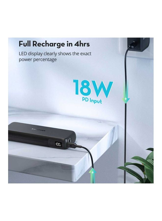 RAVPOWER 15000.0 mAh Dual Port Pioneer MFi Power Bank Black - Image 5