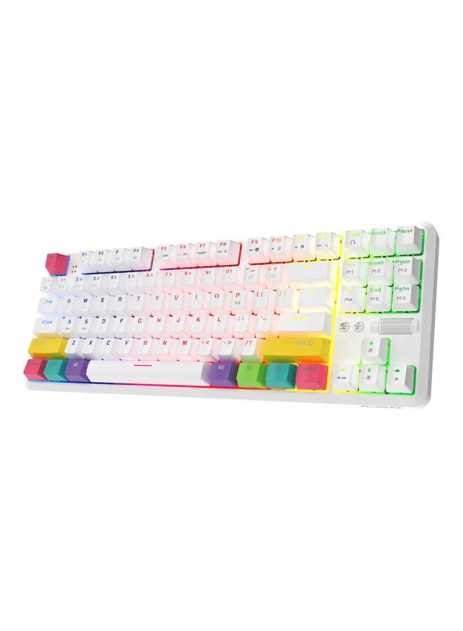 Ajazz 87-Keys Gaming Mechanical Keyboard White/Green/Pink  - Image 2