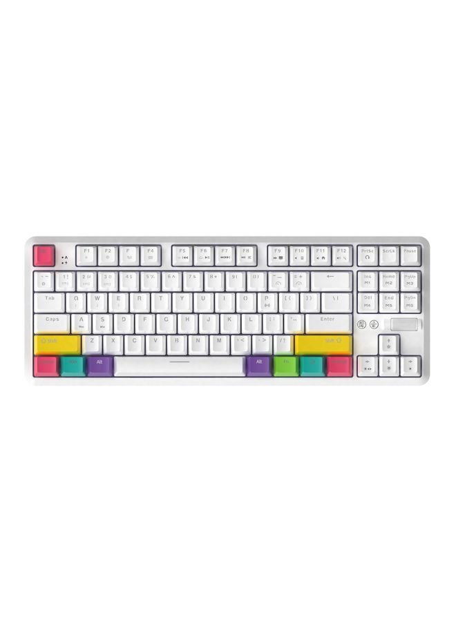 Ajazz 87-Keys Gaming Mechanical Keyboard White/Green/Pink  - Image 3