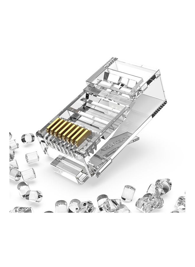 VENTION 50-Piece Cat6 RJ45 UTP Modular Plug Clear/Gold - Image 5